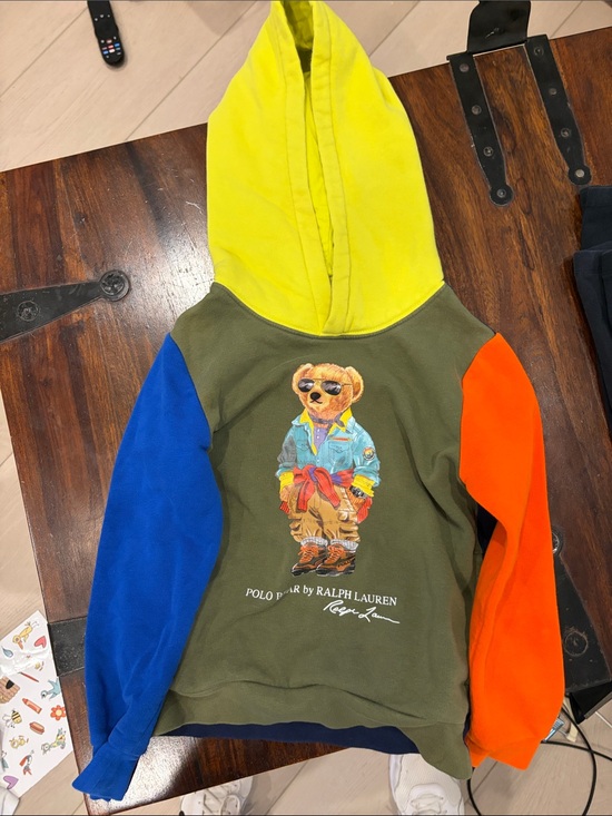 Polo Ralph Lauren Other - Polo by Ralph Lauren Colorblock Hoodie with Polo Bear - Yellow/Olive/Blue/Orange